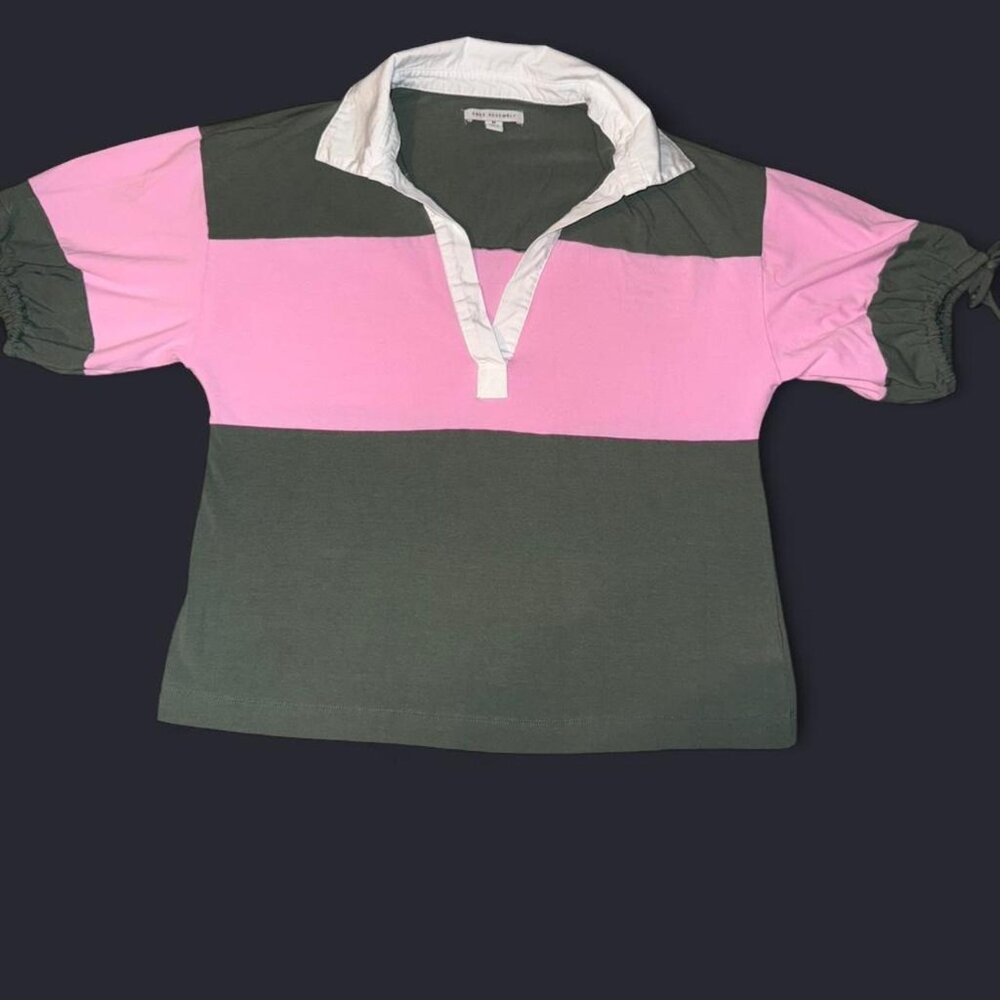 Free Assembly Women's Tie Sleeve Polo Top. Size Medium